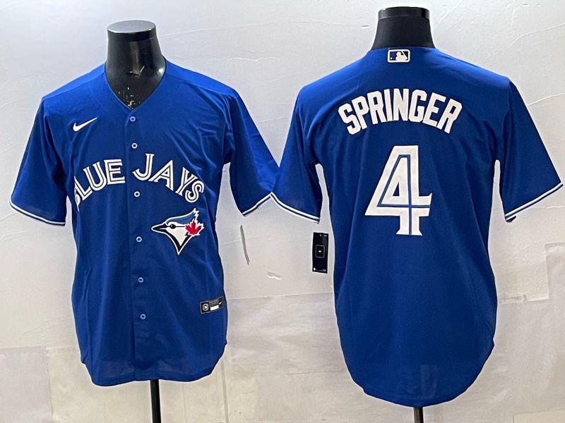 Men 2025 Toronto Blue Jays #4 Springer Blue Game Nike MLB Jersey style 01->toronto blue jays->MLB Jersey